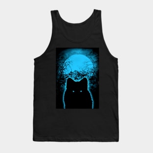 silhouette dark cat Tank Top